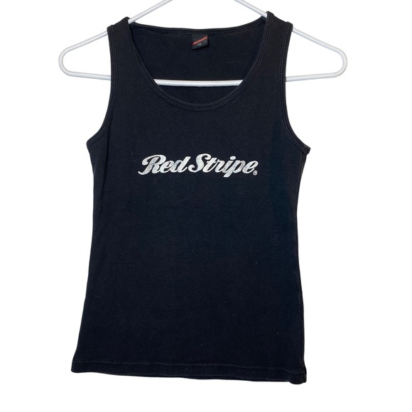Red Stripe Clothing Tops - Red Stripe Clothing Black Tank Top Womens Large Sleeveless Casual Promo Festival
